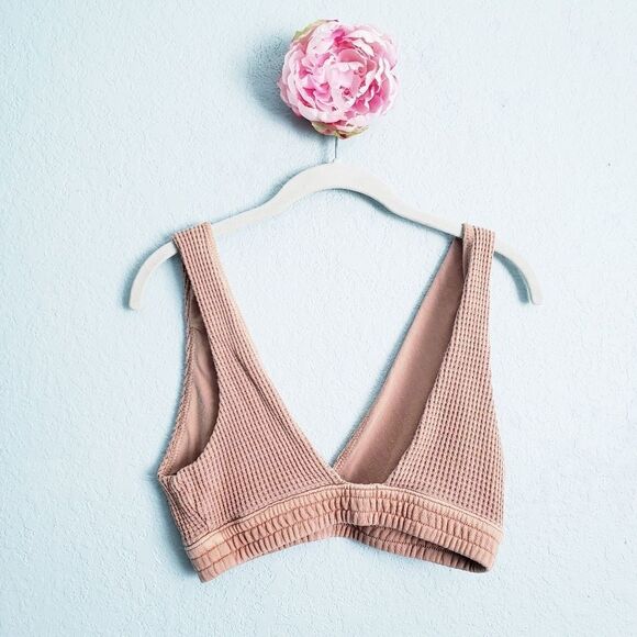 Aerie Tan Waffle Knit Lounge Bra - Picture 4 of 4